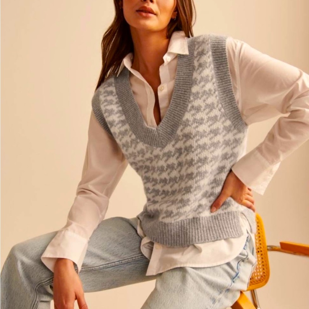 A&F gingham vest